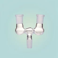 2PCS 14mm Glass Double Bowl Joint Adapter 2 ustja Prozoren
