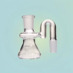 14 mm Male 90° Bent Joint Glass Ash Catcher - prozoren, suh