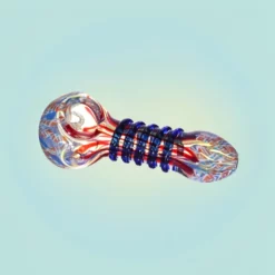 Spiral Striped Glass Spoon Pipe 11cm Borosilikat Naključna Barva